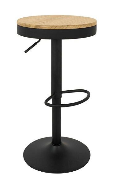 Krzesło Barowe Volt Regulowane 40x40x60 Czarny/Naturalny
