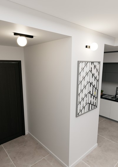 Lampa Sufitowa FIT 1 Czarny/Opal