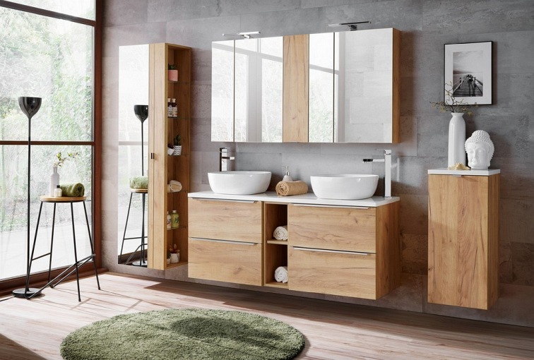 Szafka z Lustrem Capri Oak 842 16x60x75 Dąb