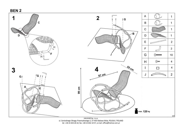 Fotel Bujany BEN 2 Czarny