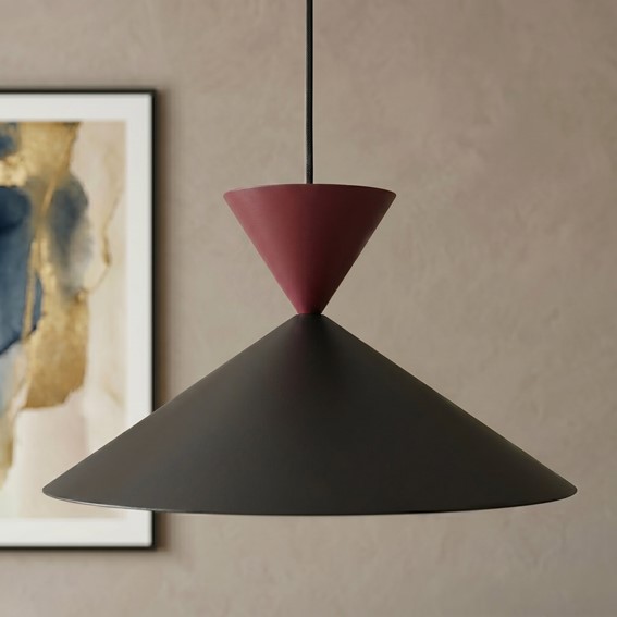 Lampa Wisząca RALF 1M Czarny/Burgundowy
