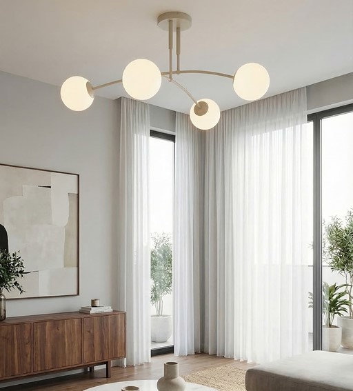 Lampa Sufitowa PREGOS 4 Beżowy/Biały