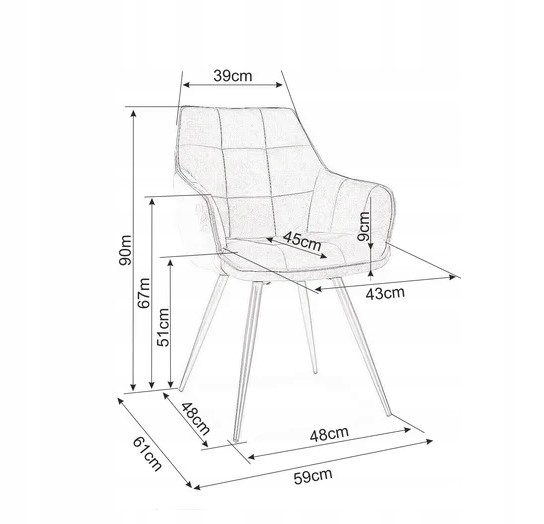 Krzesło LILIA Velvet Czarny/Szary Bluvel 14