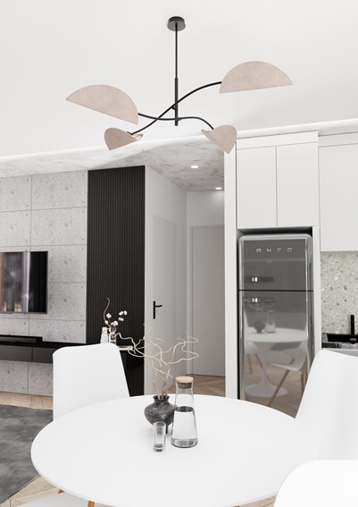 Lampa Sufitowa LOTUS 4 Czarny/Szary