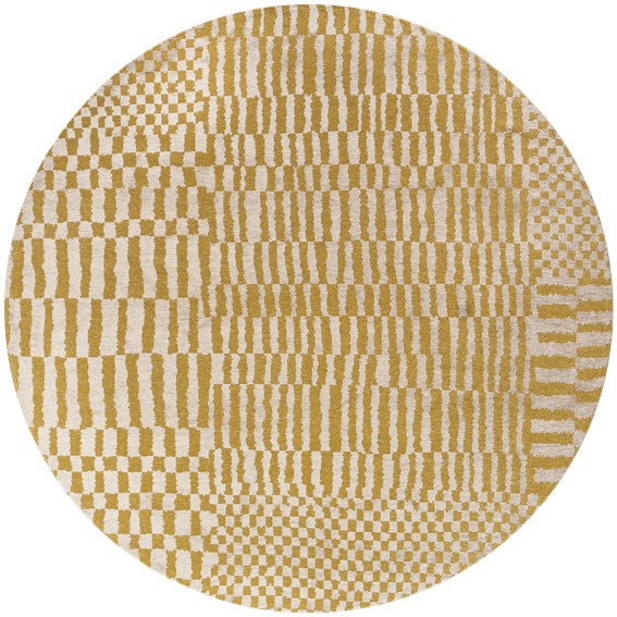 Dywan BERBER Erg Round 9648 240x240 cm Szary/Żółty