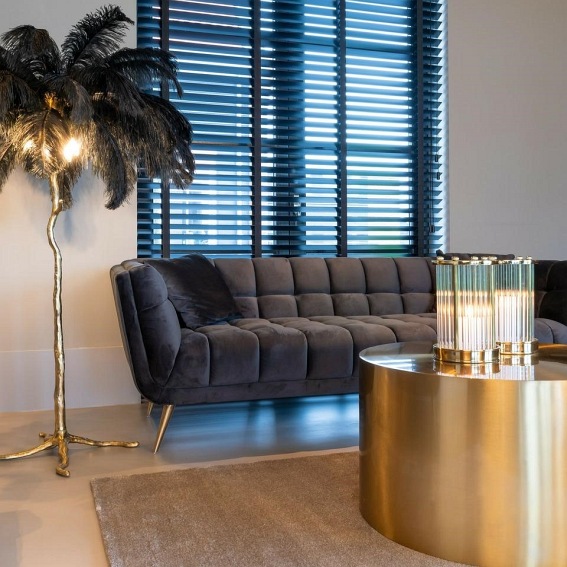 Sofa HUXLEY ANTRACIET - Czarny/Złoty