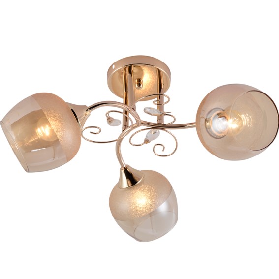 Żyrandol MARIKA 3 Czarny/Bursztynowy