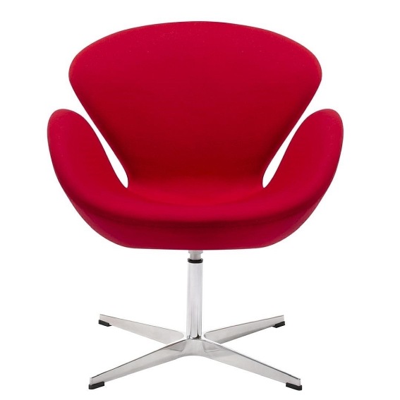 Fotel SWAN Wool Premium Czerwony