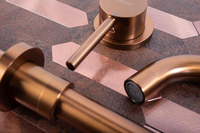 Bateria Podtynkowa Długa LUNGO + Box Miedź Szczotkowana