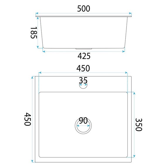 Zlewozmywak Stalowy LEO 50 Czarny