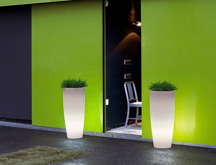 Donica BAMBU 90 BATTERY Biały