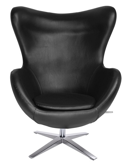 Fotel EGG Szeroki PU Czarny