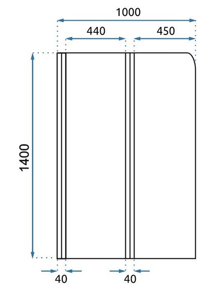 Parawan Wannowy AGAT 100 Chrom