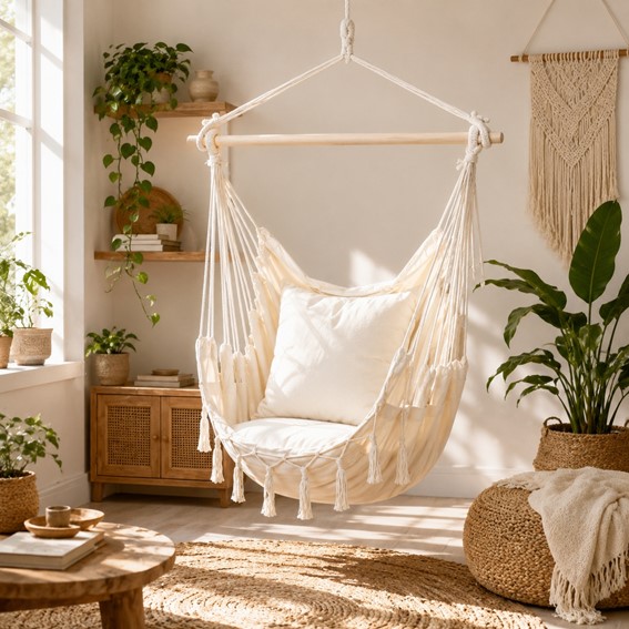 Fotel Hamakowy RIVA Boho Ecru