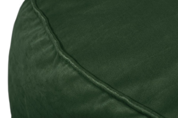 Duża Okrągła Welurowa Pufa 71x32 Ciemny Zielony