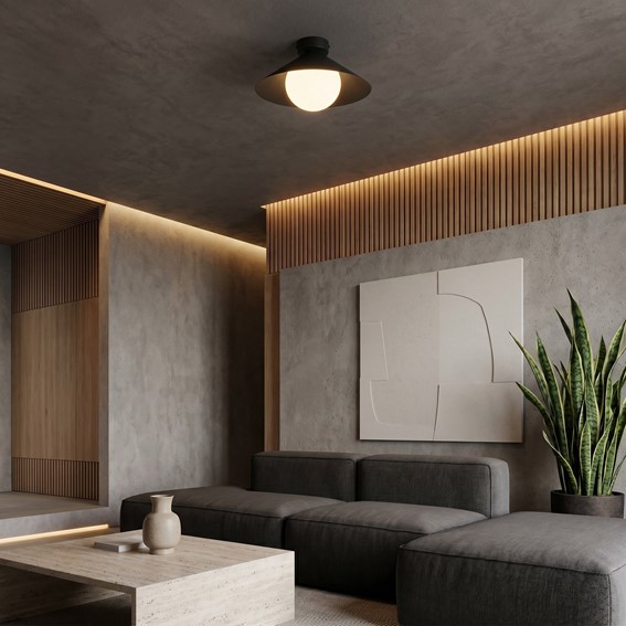 Lampa Sufitowa MONO 1S Czarny/Opal