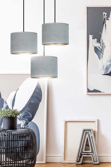 Lampa Wisząca HILDE 3 PREMIUM Czarny/Szary