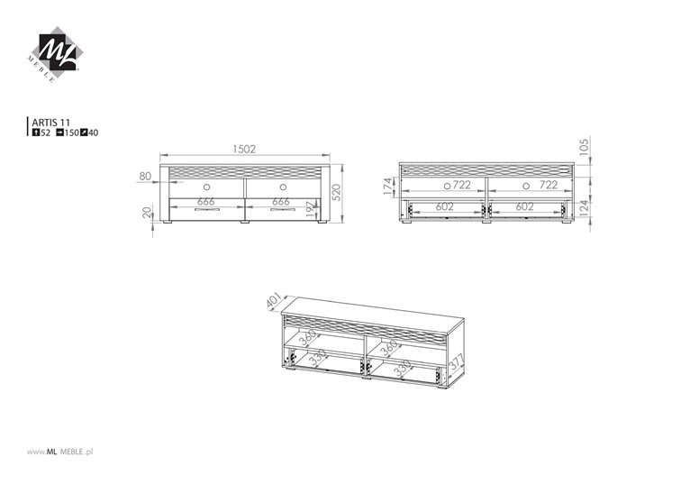 Szafka RTV ARTIS 11 Dąb Artisan