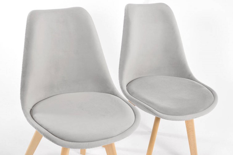 Krzesło BOLONIA LUX Welur Brązowy/Szary