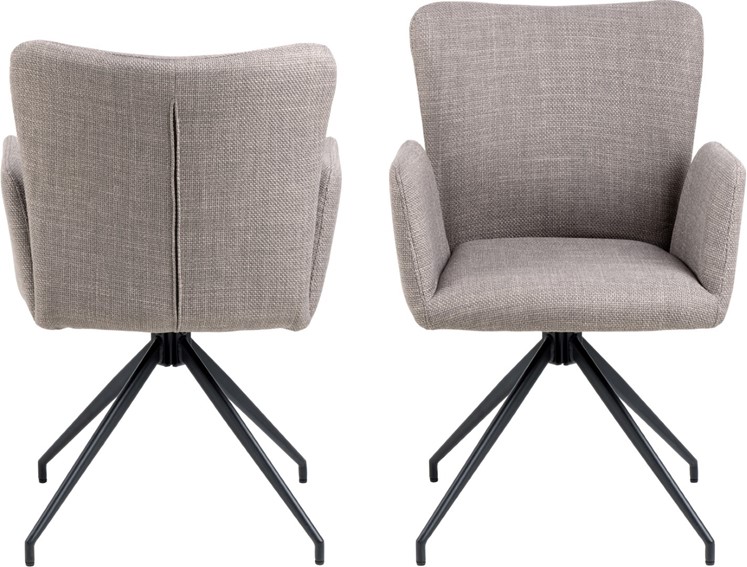 Krzesło LAURA z Podłokietnikami Szary Jasny