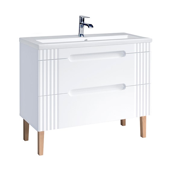 Zestaw Mebli Łazienkowych FW SPIRIT 100cm Biały/Dąb