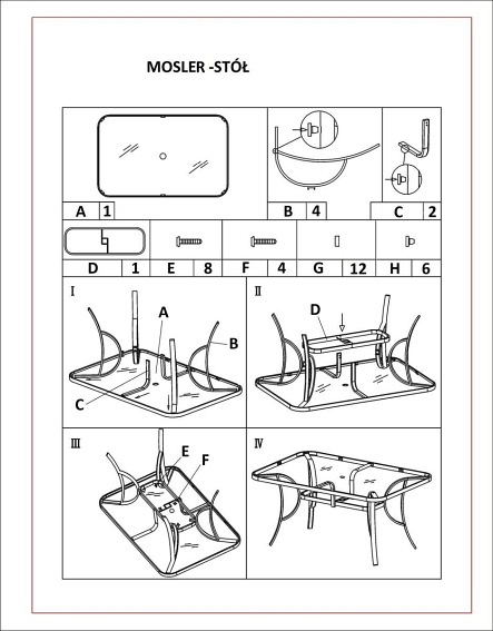 Stół Ogrodowy MOSLER 150x90 Popiel