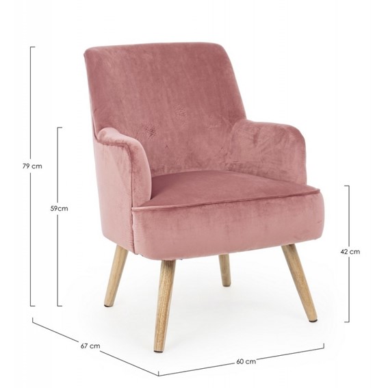 Fotel ADELINE Różowy