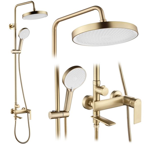 Zestaw Natryskowy VENETA Złoty Szczotkowany