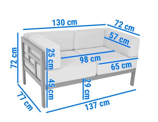 Sofa Ogrodowa EDEN 2 Osobowa Brązowy/Beżowy