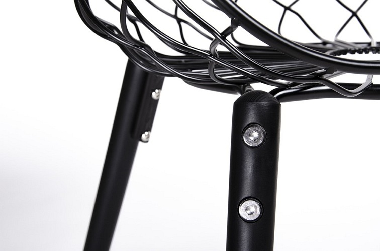 Krzesło DEMON Czarne Ekoskóra