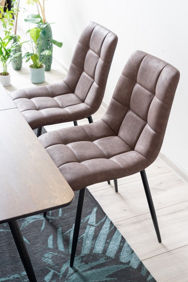 Krzesło LOOK Czarny/Brązowa Ekoskóra