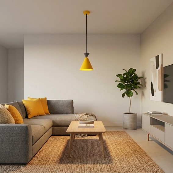 Lampa Wisząca KLEVER 1 Pomarańczowy/Czarny