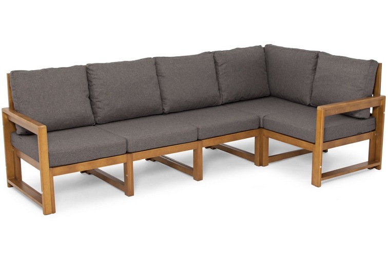 Sofa Ogrodowa Narożna MALTA 5-Osobowa Brązowy/Grafit