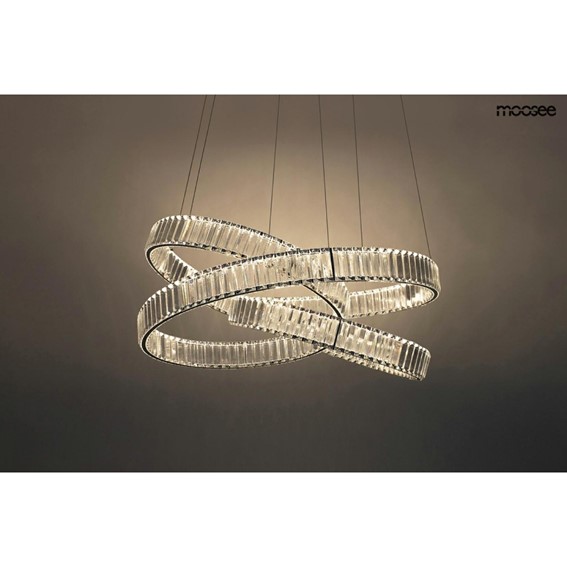 Lampa Wisząca WAVE 80 Srebrny/Transparentny