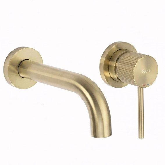 Bateria Umywalkowa Podtynkowa LUNGO STRIPE Złoty Szczotkowany