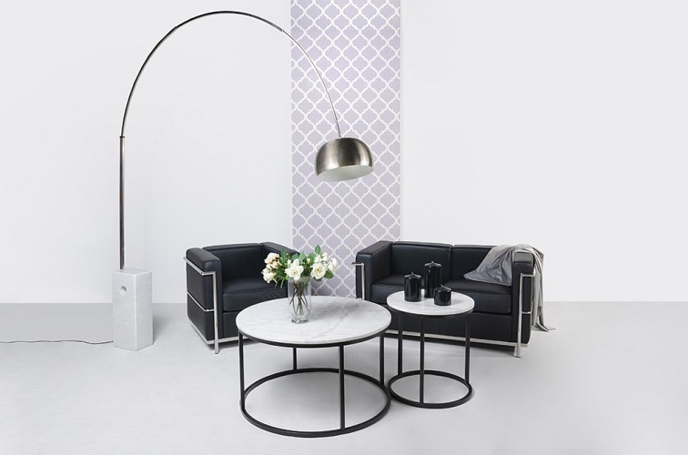 Sofa Dwuosobowa SOFT LC2 Czarna Skóra Naturalna