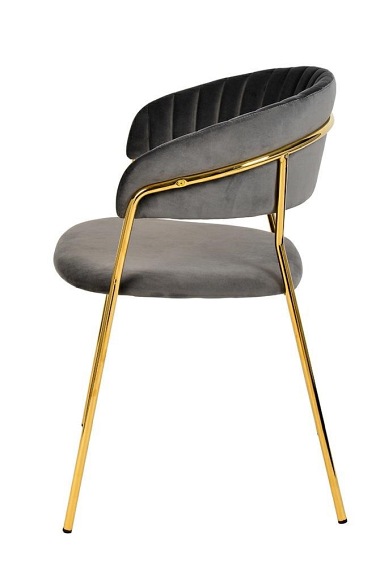 Krzesło MARGO Ciemny Szary/Złoty