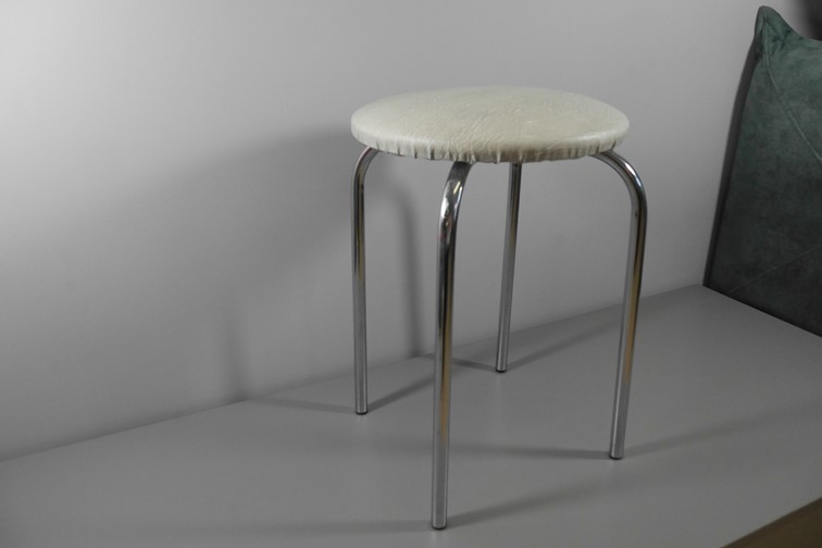 Taboret TOP Chrom/Jasny Beż (P-12)