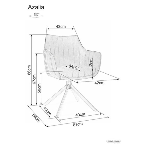 Krzesło AZALIA LEO Jasny Beż/Czarny Mat