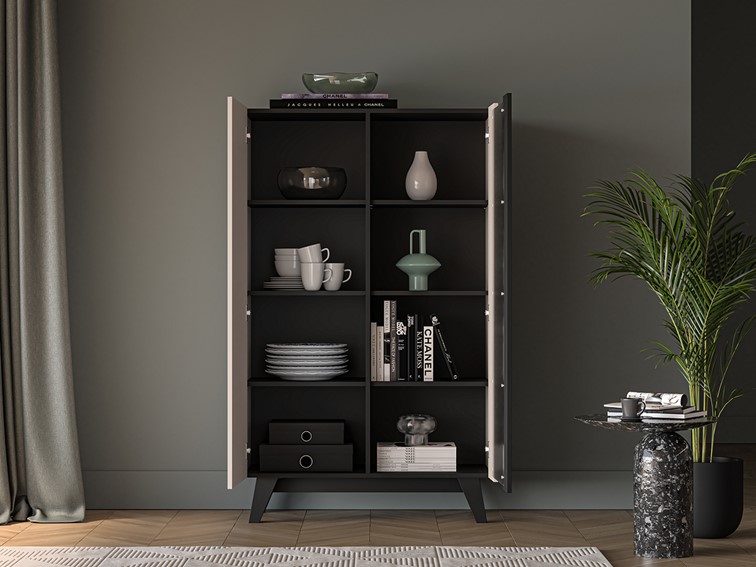 Witryna FRESHION 02 Cashmere/Czarny