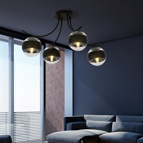 Lampa Sufitowa BOSTON 4 STRIPE Czarny