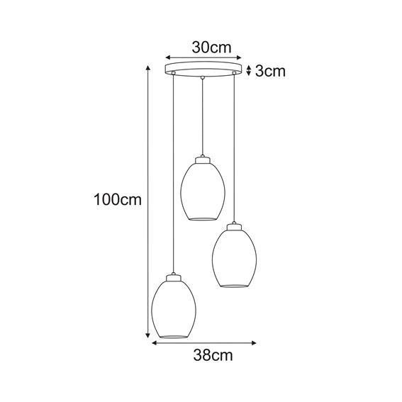 Lampa Wisząca BALBO K-5722 Dymiony/Czarny