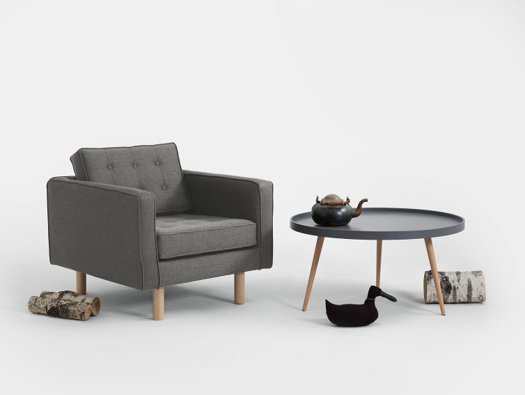 Fotel Topic Wood 84x88x80 Stalowy/Naturalny