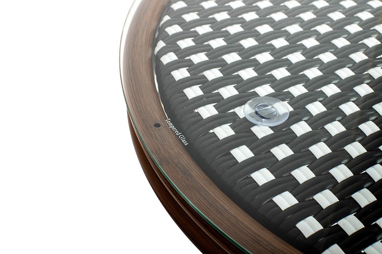 Stół CAFE PARIS 60 Ciemnobrązowy Rattan