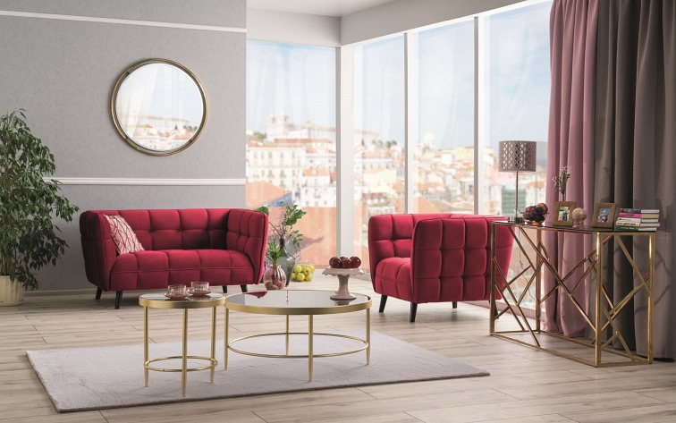 Sofa CASTELLO 2 Velvet Wenge/Bordowy Bluvel 59