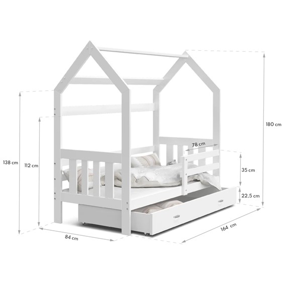 Łóżko Domek AVA 80x190 Biały
