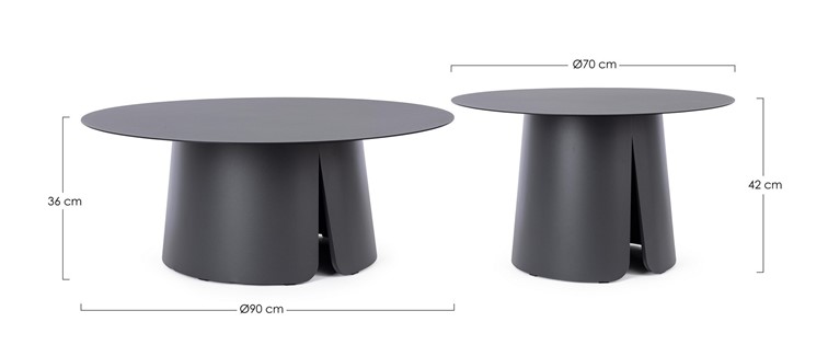 Zestaw Stolików Kawowych BRYAN Czarny