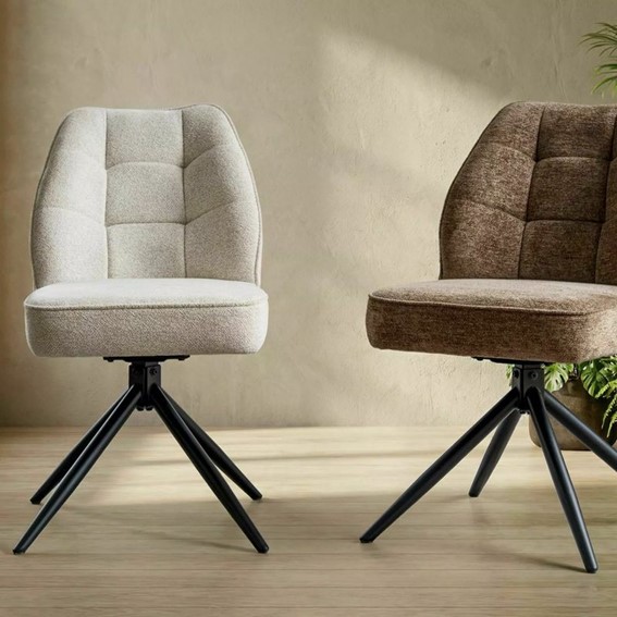 Krzesło JOHN Raven Latte/Czarny Mat