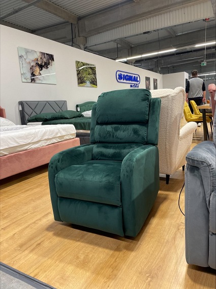 Fotel Rozkładany PEGAZ Velvet Zielony Bluvel 78