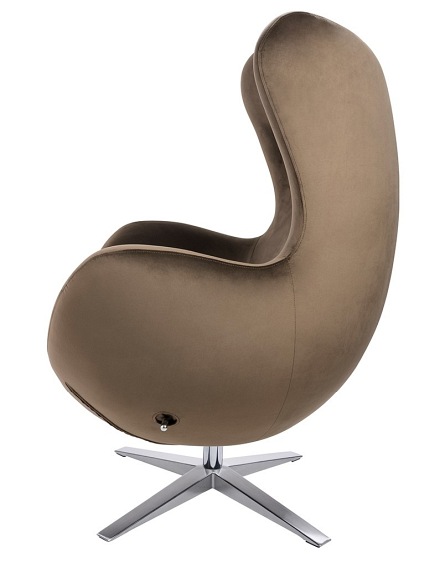 Fotel Szeroki Egg Velvet 70x80x110 Brązowy